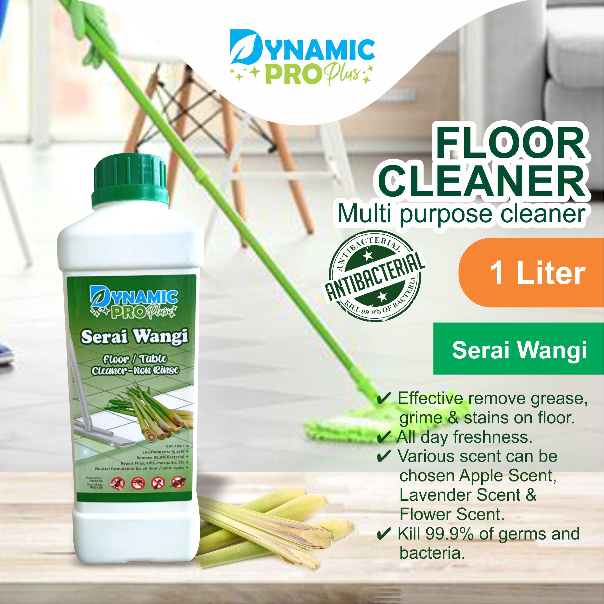 DynamicPro Multi Purpose Floor Cleaner- Serai Wangi 1 Liter